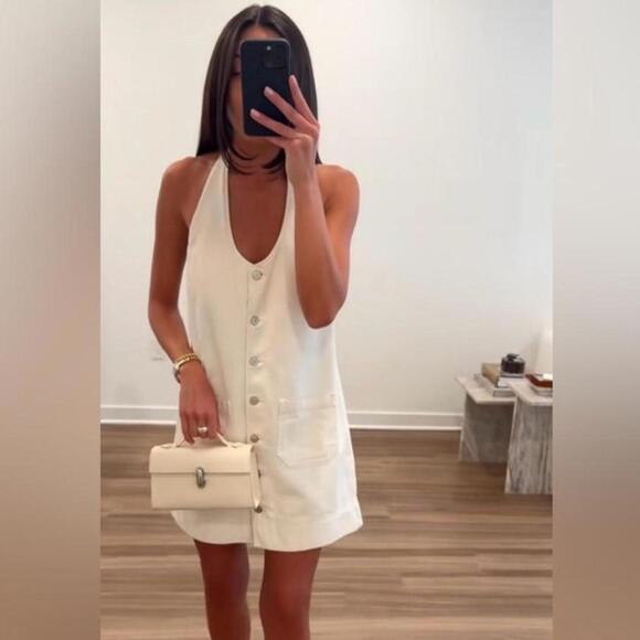 chocolate brown halter dress Women's Refined Glow Faux Suede Halter Mini Dress in Chocolate